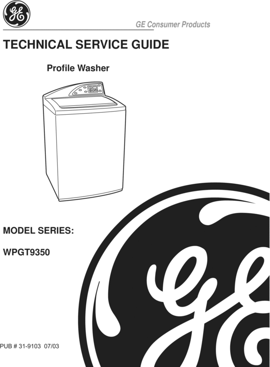 Product picture GE HARMONY WASHER REPAIR SERVICE MANUAL