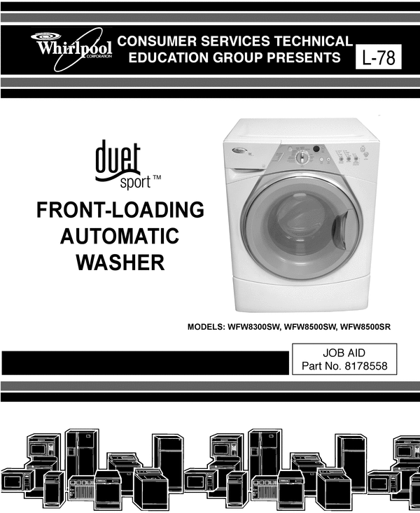 Product picture WHIRLPOOL DUET SPORT WASHER REPAIR SERVICE MANUAL