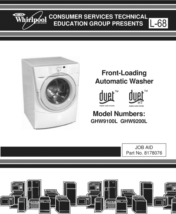 Product picture WHIRLPOOL DUET WASHER REPAIR SERVICE MANUAL